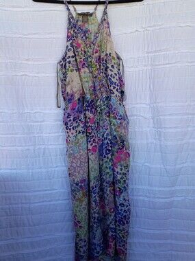 Charlie Jade Floral Halter Slit Dress Size L